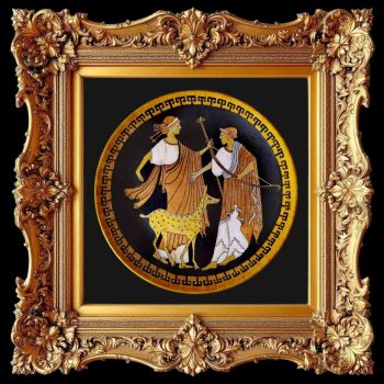 Царска картина с боговете Артемида и Аполон