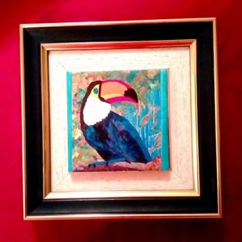 Картина, рисувана керамика, Тукан