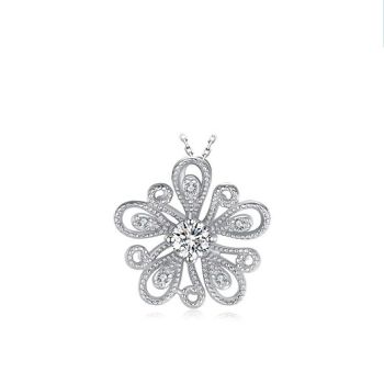 Сребърно колие с диамант