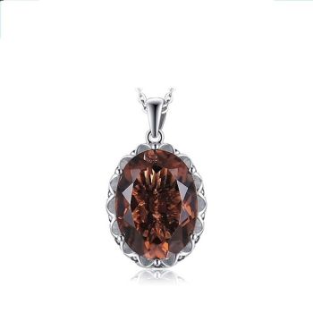 Сребърно колие с опушен кварц