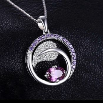 Сребърно колие със сапфир Александрит