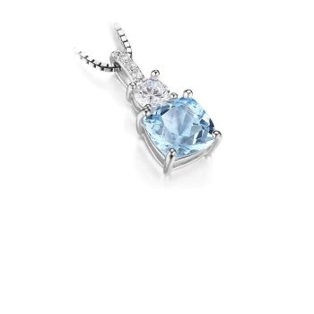 Елегантно сребърно колие със син топаз